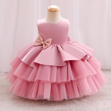 Girls Dress Pink Layered