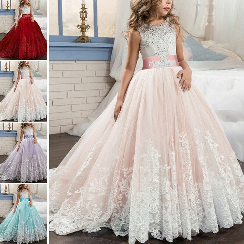 Girls kids flower long dress - kids,